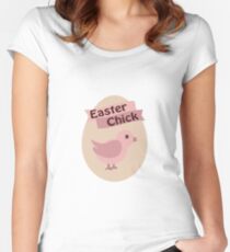 Pink Easter Chick Women's Fitted Scoop T-Shirt