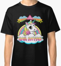 Unicorn hail satan death metal rainbown t-shirt Classic T-Shirt