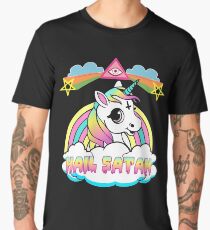 Unicorn hail satan death metal rainbown t-shirt Men's Premium T-Shirt
