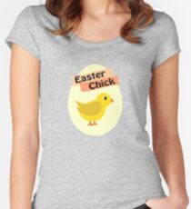 Cute Yellow Easter Chick Women's Fitted Scoop T-Shirt