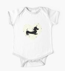 Unicorn Dachshund Silhouette Pattern One Piece - Short Sleeve