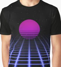 80s Digital Horizon - Sunset Aesthetic Graphic T-Shirt