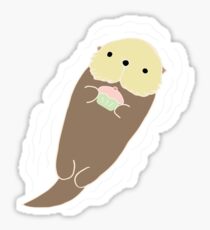 Sea otters love cupcakes Sticker