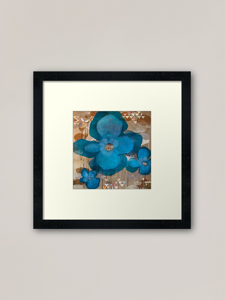 Alternate view of Fragmentary Blue Framed Art Print