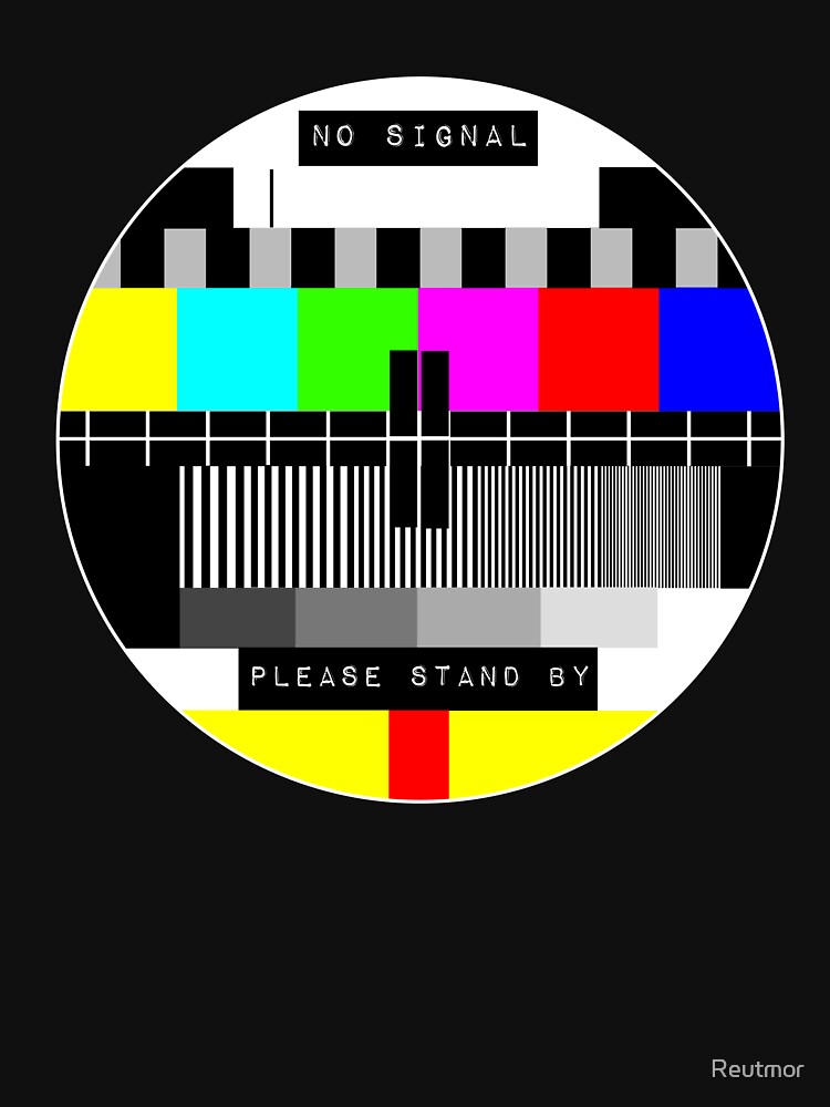 "No Signal Please Stand By Television Screen Color Bars " T-Shirt by