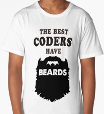 Coder coding beards gift programmer tees shirts Long T-Shirt