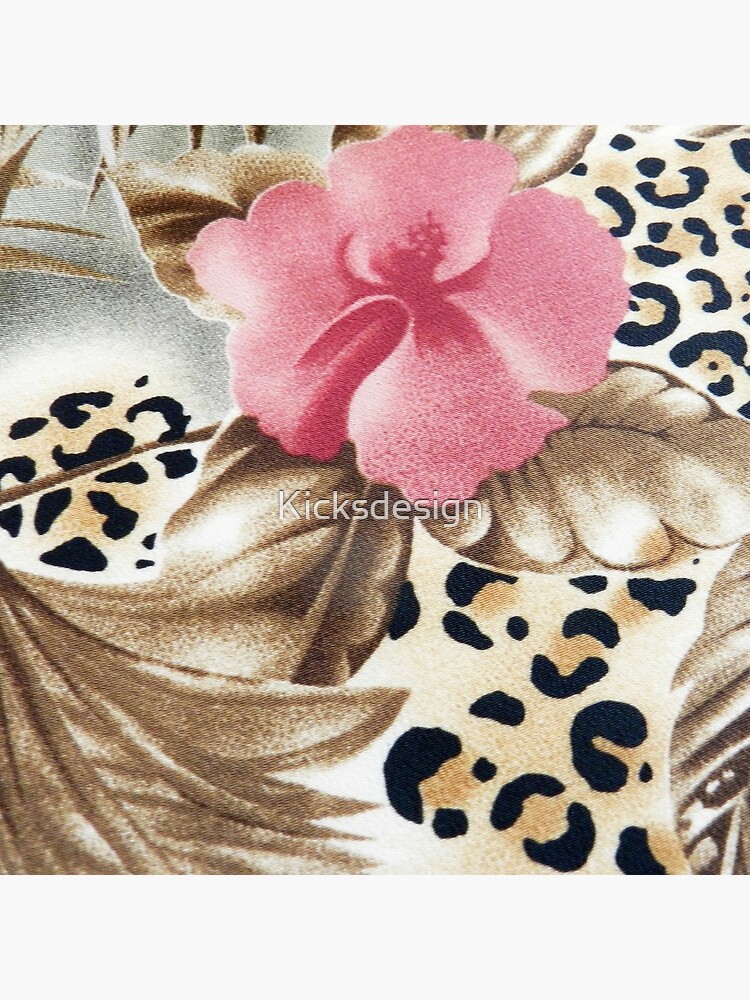Estampado de leopardo marrón rosado femenino abstracto floral de Kicksdesign