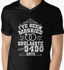26th Wedding Anniversary Tshirts. Couples Gifts Men's V-Neck T-Shirt