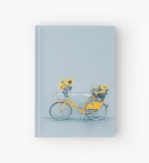Yellow vintage bike with sunflowers Hardcover Journal