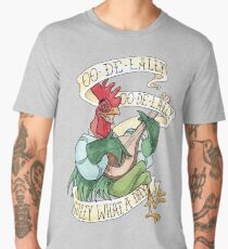 Alan-A-Dale Rooster : OO-De-Lally Golly What A Day Tattoo Watercolor Painting Robin Hood Men's Premium T-Shirt