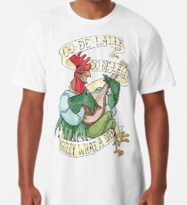 Camiseta larga Alan-A-Dale Gallo: OO-De-Lally Golly Qué día tatuaje Acuarela Robin Hood