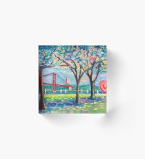Tejo river. plein air. Lisbon Acrylic Block