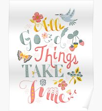 All Good Things - Hand Lettering Inspiring Quote Poster