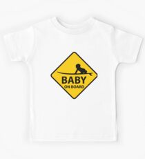 Baby an Bord, Surfbrett Kinder T-Shirt