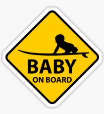 Baby on Board, surf board Sticker