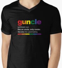 Guncle Definition Funny Gift for Gay Uncle Men's V-Neck T-Shirt