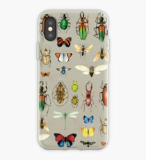 The Usual Suspects - Insects on grey - watercolour bugs pattern by Cecca Designs iPhone Case