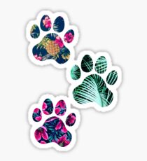 Tropisches Pfotenabdruck-Trio Sticker