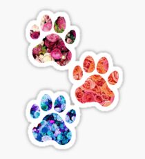 Rose Paw Print Trio Sticker