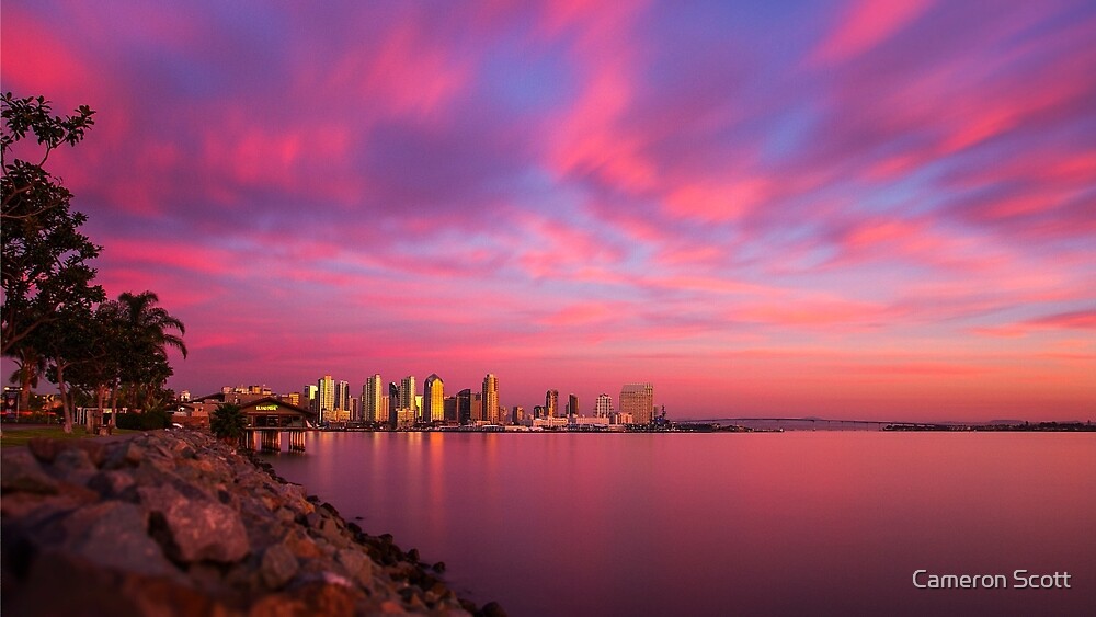 "Pink Sunset San Diego" by Cameron Scott Redbubble