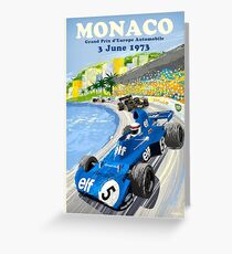 1973 European Grand Prix Monaco Race Poster Greeting Card