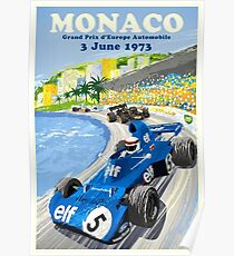 1973 European Grand Prix Monaco Race Poster Poster