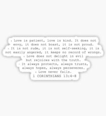 1 corinthians 13:4-8 Sticker