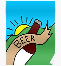 Rick's & Morty's Garage Beer Poster Design Poster