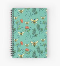 Bees and Flowers Spiral Notebook
