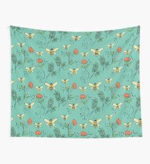 Bees and Flowers Wall Tapestry