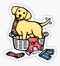 Yellow Labrador Laundry Basket Sticker