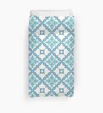 Portuguese tiles, Quatrefoil vector pattern Duvet Cover