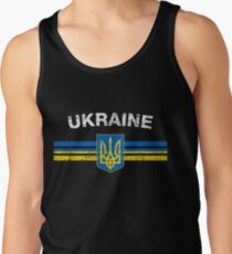 Ukrainian Flag Shirt - Ukrainian Emblem & Ukraine Flag Shirt Tank Top