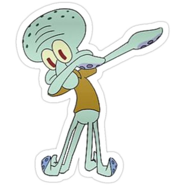 Squidward Dabbing Stickers By Ethan Williams Redbubble