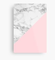Marmor + rosa Pastellfarbe. Klassische Geometrie. Metalldruck