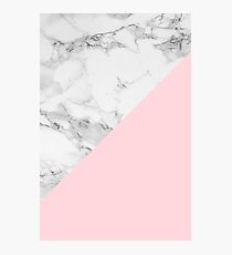 Lámina fotográfica Marble + Pink Pastel Color. Geometría clásica.