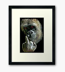 Gorilla Finger FU Framed Print