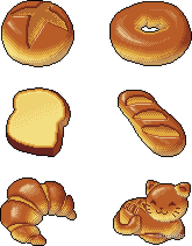 Bread Pixel Art Grid