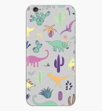 Dinosaur Desert - peach, mint and navy - fun pattern by Cecca Designs iPhone Case