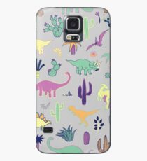 Dinosaur Desert - peach, mint and navy - fun pattern by Cecca Designs Case/Skin for Samsung Galaxy
