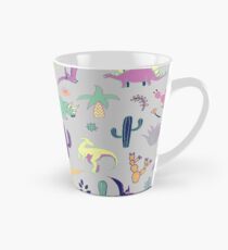 Dinosaur Desert - peach, mint and navy - fun pattern by Cecca Designs Tall Mug