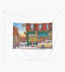 CANADIAN PAINTINGS BY CANADIAN ARTIST OF MONTREAL WINTER SCENES Wall Tapestry