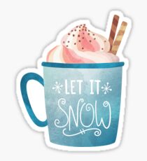 Lass es schneien Hot Chocolate Coffee, Kürbisgewürz Kaffee Herbst Winter Sticker