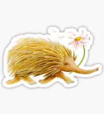 Watercolor whimsy echidna painting Sticker