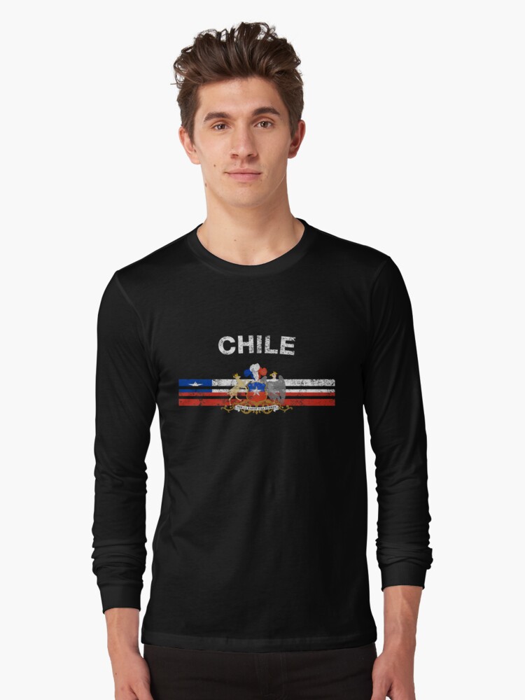 "Chilean Flag Shirt Chilean Emblem & Chile Flag Shirt" Long Sleeve T