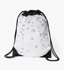Pretty Soft Purple Trailing Ivy Leaf Print Drawstring Bag