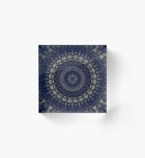 Detailed manada in dark blue and grey tones Acrylic Block