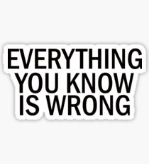 EVERYTHING YOU KNOW IS WRONG Sticker