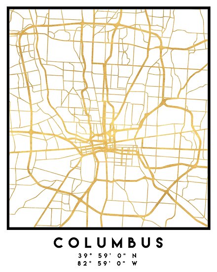 "COLUMBUS OHIO CITY STREET MAP ART" Posters by deificusArt | Redbubble