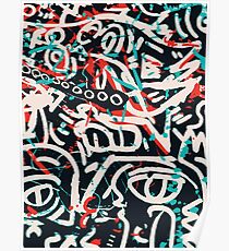 Street Art Graffiti Muster Tinte und Posca Poster